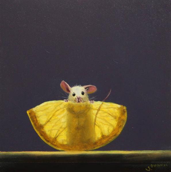 Lemon X-ray, oil on panel, 5 x 5 inches   SOLD 