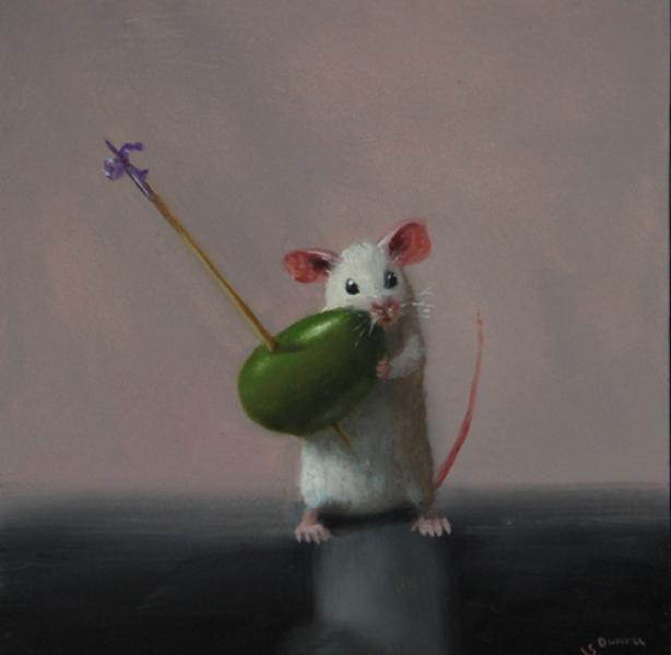 Olive Hunter, oil on panel, 5 x 5 inches   SOLD 