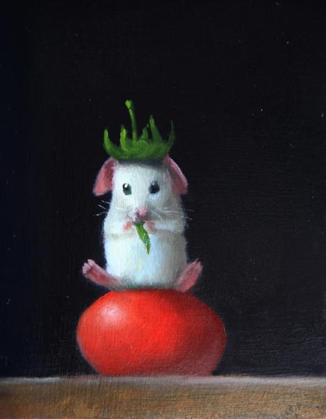 On the Throne, oil on panel, 5 x 4 inches   SOLD 