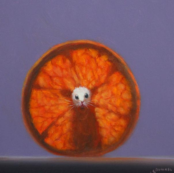 Orange X-ray, oil on panel, 5 x 5 inches, $700 