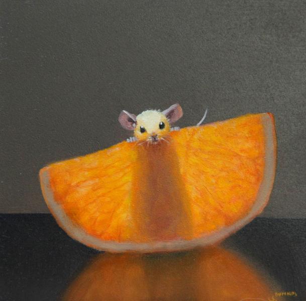 Orange X-ray, oil on panel, 5 x 5 inches   SOLD 