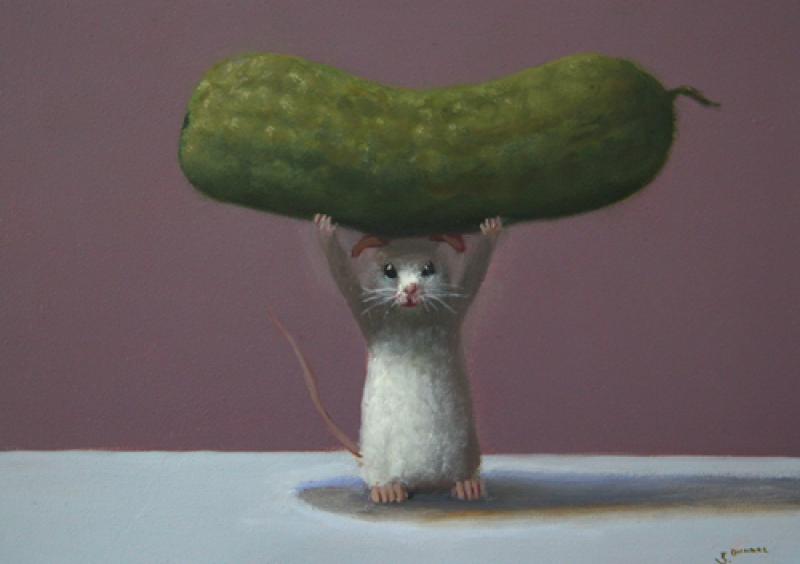 Pickle Lover, oil on panel, 5 x 7 inches   SOLD 