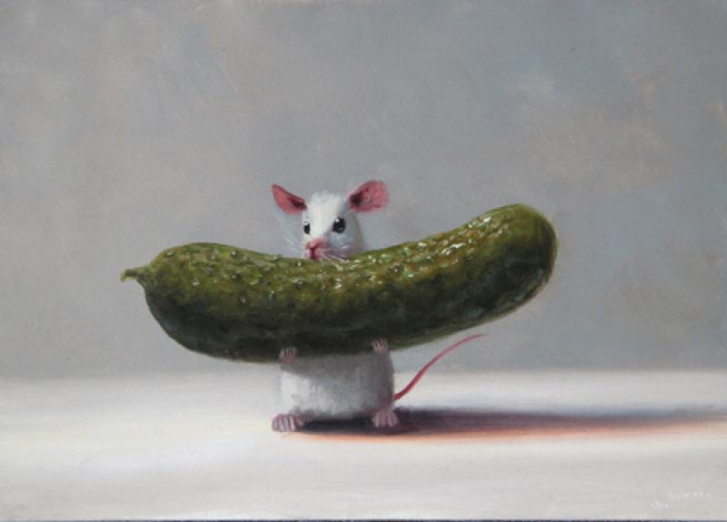 Pickle Picker, oil on panel, 5 x 7 inches   SOLD 