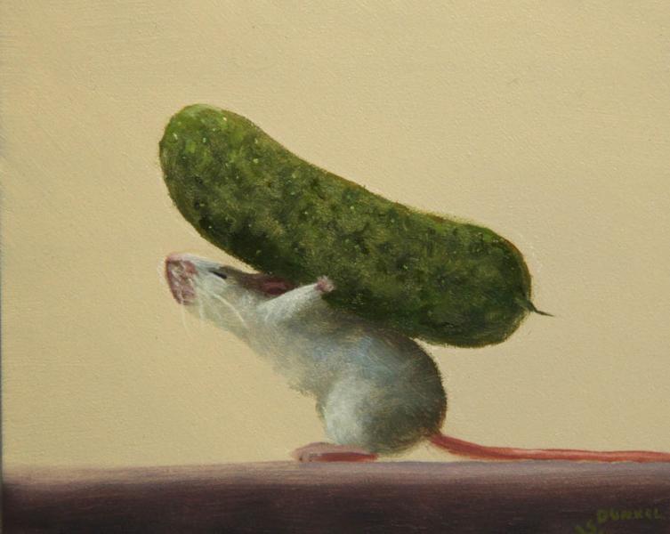 Piggyback Pickle, oil on panel, 4 x 5 inches, $600 