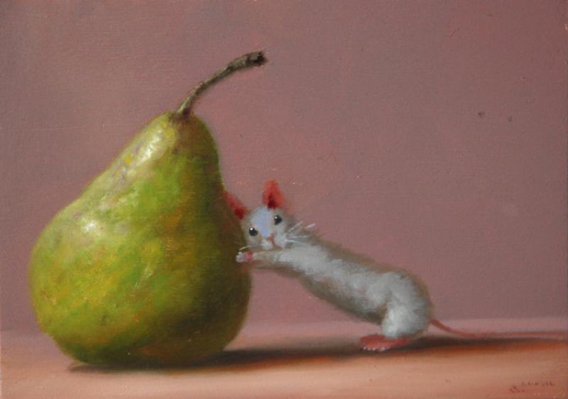 Pushy Fellow, oil on panel, 5 x 7 inches, $800 