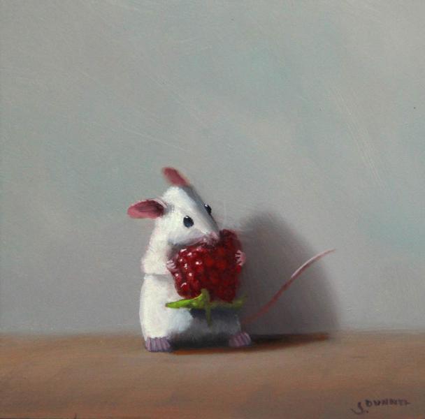 Raspberry Breakfast, oil on panel, 5 x 5 inches   SOLD 