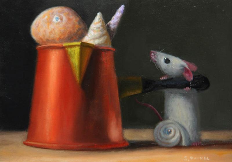Shell Game, oil on panel, 5 x 7 inches, $800 