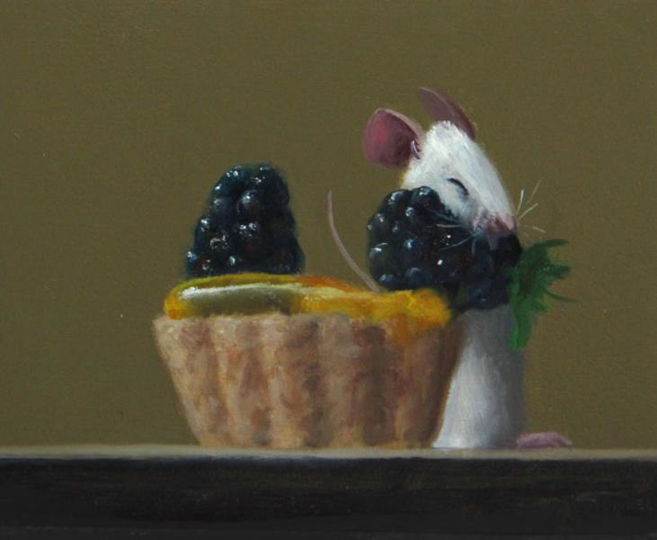 Tart Smart, oil on panel, 4 x 5 inches, $700 