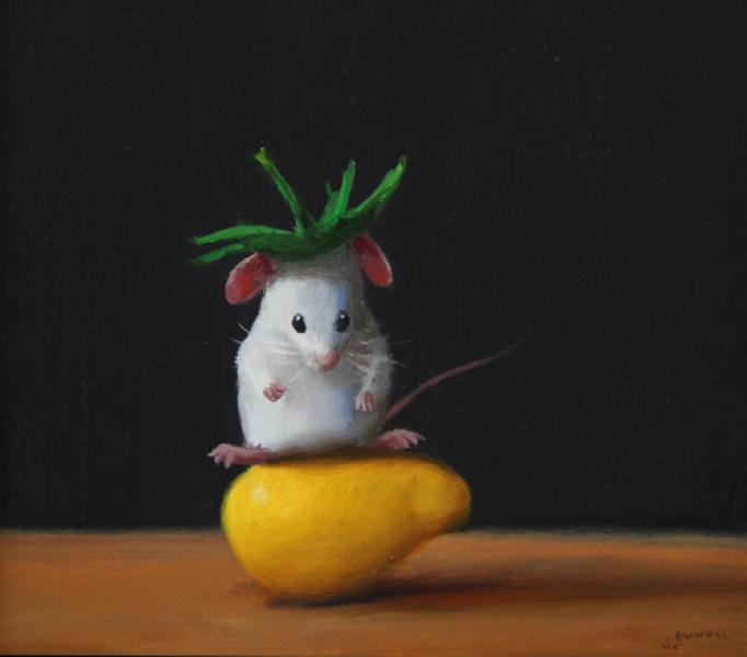 Tomato Throne, oil on panel, 4 x 5 inches   SOLD 