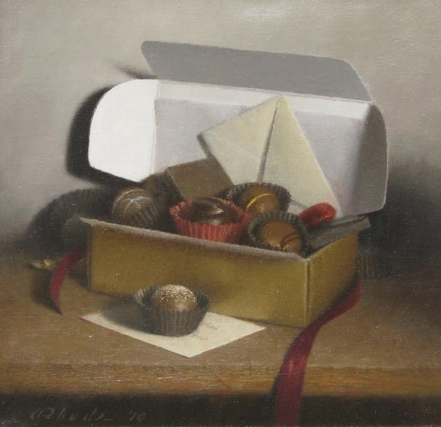 Box of Chocolates, oil on linen, 10 x 10 inches   SOLD 