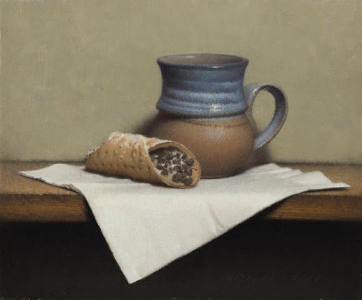 Cannoli, oil on linen, 10 x 12 inches, $3,900 