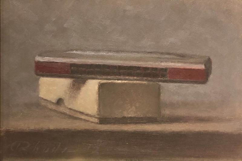 Harmonica, oil on linen, 5 x 7 inches, $900 