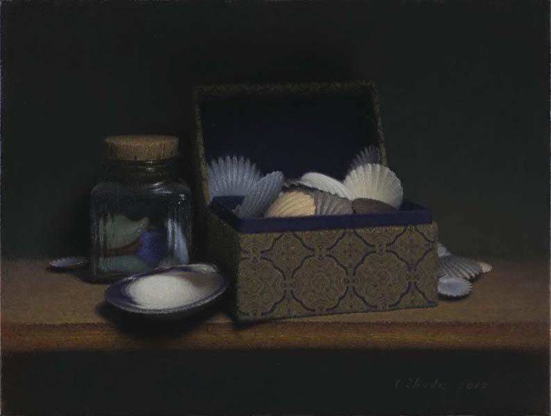 Scallops and Seaglass, oil on linen, 12 x 16 inches   SOLD 