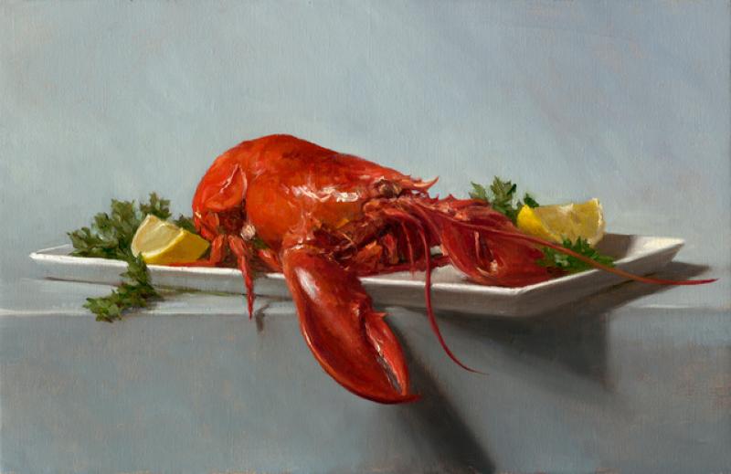Lobster, oil on linen, 13 x 20 inches   SOLD 