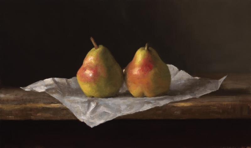 Pears, oil on linen, 10 x 17 inches   SOLD 