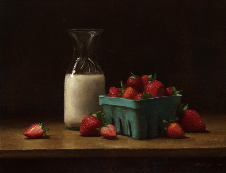 Strawberries and Cream, oil on linen, 14 x 18 inches   SOLD 